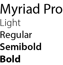 Lettertype Myriad Pro